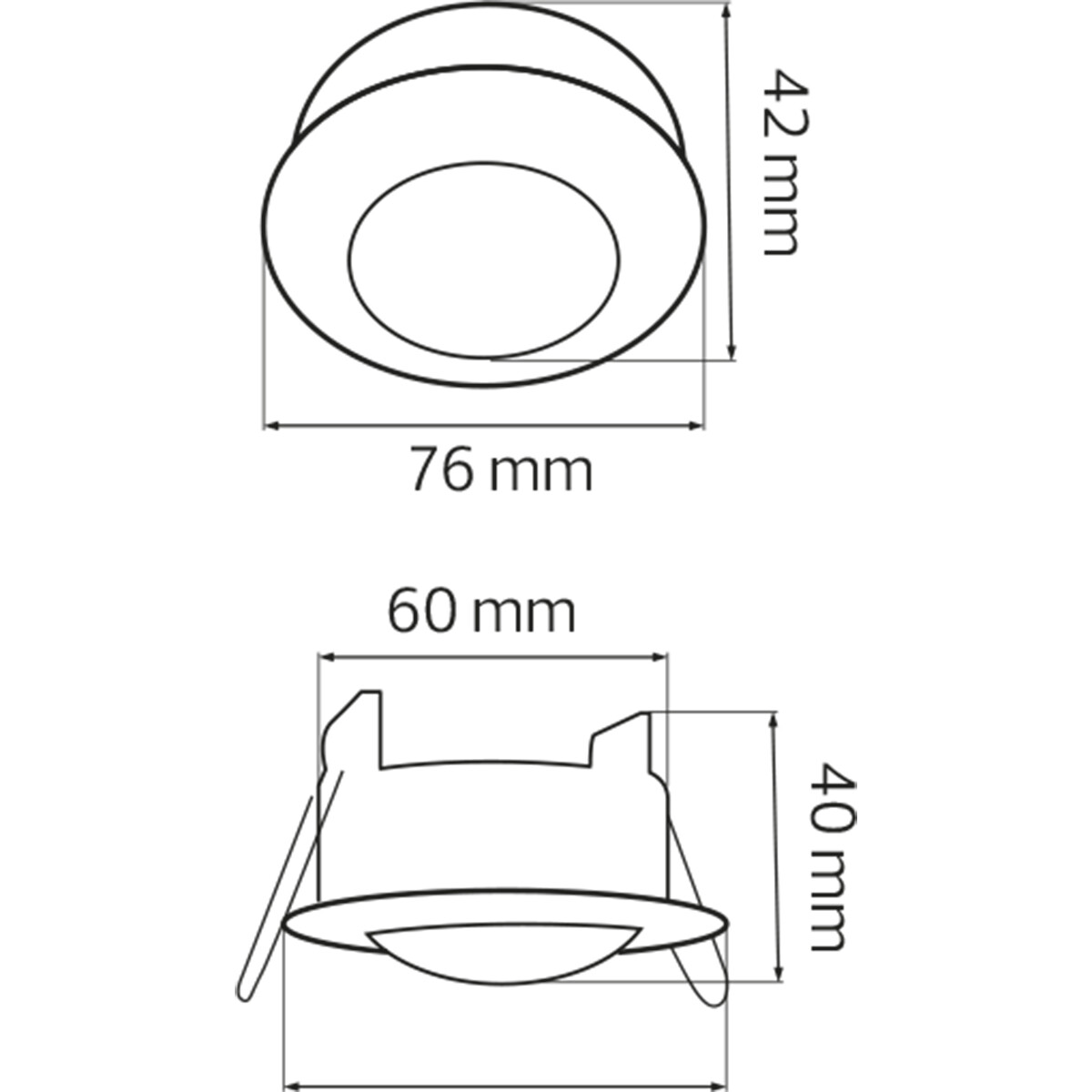 Bewegungsmelder PIR - Kozolux - 6m - Max 300W - 360° - Einbau und Aufputz - Rund - Weiß