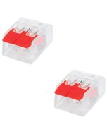 Lasklem Slim Set 10 Stuks - 2 Polig met Klemmetjes - Rood