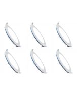 LED Downlight Slim 6 Pack - Inbouw Rond 3W - Dimbaar - Helder/Koud Wit 6000K - Mat Wit Aluminium - Ø90mm