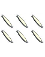 LED Downlight Slim 6 Pack - Inbouw Rond 6W - Dimbaar - Warm Wit 3000K - Mat Zwart Aluminium - Ø120mm