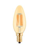 LED Lamp E14 Kaars Filament - Brinton - Amber 4W 360lm - 822 Zeer Warm Wit 2200K - C35 - Dimbaar | Vervangt 32W