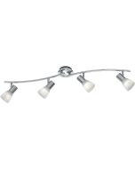 LED Plafondspot - Trion Levino - E14 Fitting - Warm Wit 3000K - 4-lichts - Rechthoek - Mat Nikkel - Aluminium