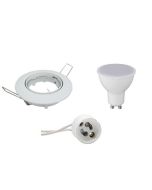 LED Spot Set - GU10 Fitting - Inbouw Rond - Glans Wit - 6W - Helder/Koud Wit 6400K - Kantelbaar Ø80mm