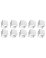 Opbouwspot 10 Pack - Pragmi Cliron Pro - GU10 Fitting - Opbouw Vierkant - Mat Wit - Aluminium - Verdiept - Ø90mm