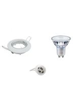 PHILIPS - LED Spot Set - MASTER 927 36D VLE DT - GU10 Fitting - Dimbaar - Inbouw Rond - Glans Wit - 4.9W - Warm Wit 2700K - Kantelbaar Ø90mm