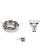 PHILIPS - LED Spot Set - MASTER 927 36D VLE DT - GU10 Fitting - Dimbaar - Inbouw Rond - Mat Chroom - 4.9W - Warm Wit 2700K - Kantelbaar Ø90mm