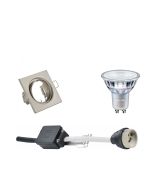 PHILIPS - LED Spot Set - MASTER 927 36D VLE DT - GU10 Fitting - Dimbaar - Inbouw Vierkant - Mat Nikkel - 3.7W - Warm Wit 2700K - Kantelbaar 80mm