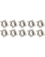 Spot Armatuur 10 Pack - Trion - GU10 Fitting - Inbouw Vierkant - Mat Nikkel Aluminium - Kantelbaar 80mm