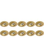 Spot Armatuur 10 Pack - Pragmi Alpin Pro - GU10 Fitting - Inbouw Rond - Mat Goud - Aluminium - Kantelbaar - Ø92mm