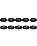 Spot Armatuur 10 Pack - Pragmi Delton Pro - GU10 Fitting - Inbouw Rond - Mat Zwart - Aluminium - Kantelbaar - Ø82mm