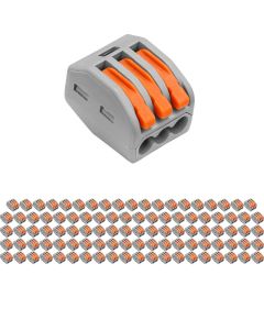 Lasklem Set 10 Stuks - 3 Polig met Klemmetjes - Grijs/Oranje