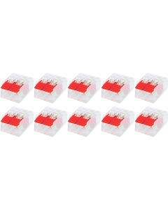 Lasklem Slim Set 10 Stuks - 2 Polig met Klemmetjes - Rood