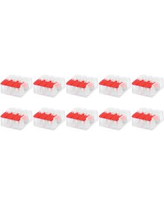 Lasklem Slim Set 10 Stuks - 3 Polig met Klemmetjes - Rood