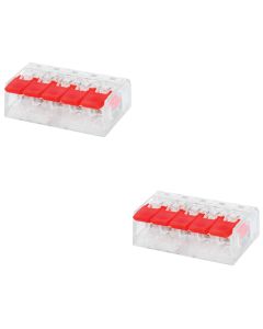 Lasklem Slim Set 10 Stuks - 5 Polig met Klemmetjes - Rood