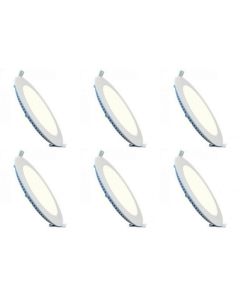 LED Downlight Slim 6 Pack - Inbouw Rond 3W - Dimbaar - Natuurlijk Wit 4200K - Mat Wit Aluminium - Ø83mm