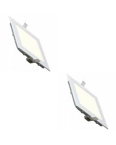 LED Downlight Slim - Inbouw Vierkant 6W - Natuurlijk Wit 4200K - Mat Wit Aluminium - 113.5mm