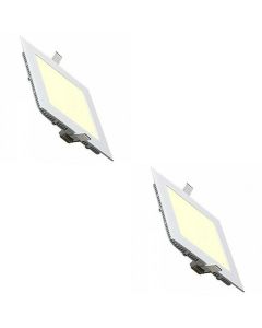 LED Downlight Slim - Inbouw Vierkant 9W - Warm Wit 2700K - Mat Wit Aluminium - 146mm Pack