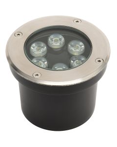 LED Grondspot - Aruz - Inbouw Rond - 6W - Waterdicht IP67 - Natuurlijk Wit 4000K - Rond - Mat Chroom - RVS