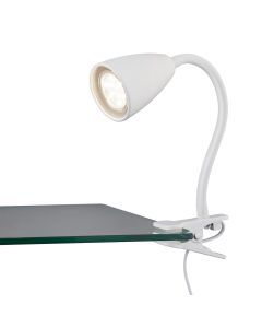 LED Klemlamp - Trion Fexy - E14 Fitting - Glans Grijs - Kunststof