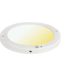 LED Plafondlamp met Bewegingssensor + Dag en Nacht Sensor - 18W - Helder/Koud Wit 6400K - 360° Zichthoek - Opbouw/Inbouw - Rond - Mat Wit