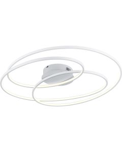 LED Plafondlamp - Trion Gilo - 50W - Warm Wit 3000K - Dimbaar - Rond - Mat Wit - Aluminium