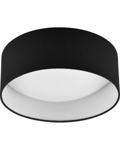 LED Plafondlamp - Trion Lukaku - Warm Wit - 3000K - 12W - Rond - Zwart - Textiel 1