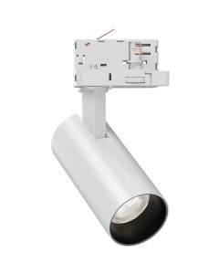 LED Railverlichting - Track Spot - Prixa Pina - 1 Fase - 20W - Warm Wit 3000K - Mat Zwart - Rond - Aluminium