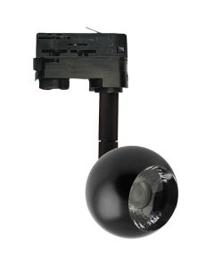 LED Railverlichting - Track Spot - Facto Feny - 10W - 3 Fase - Rond - Warm Wit 3000K - Mat Zwart - Aluminium