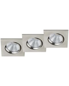 LED Spot - Inbouwspot - Trion Paniro - Vierkant 5W - Dimbaar - Warm Wit 3000K - Mat Nikkel - Aluminium - 80mm