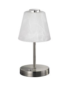 LED Tafellamp - Trion Emminy - 2W - Warm Wit 3000K - Dimbaar - Rond - Mat Nikkel - Aluminium