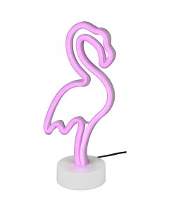 LED Tafellamp - Trion Flamingo - 1W - USB - Rond - Mat Wit - Kunststof