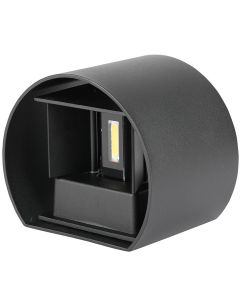 LED Wandlamp - Wandverlichting - Viron Ultimo - 6W - Warm Wit 3000K - Rond - Mat Zwart - Aluminium