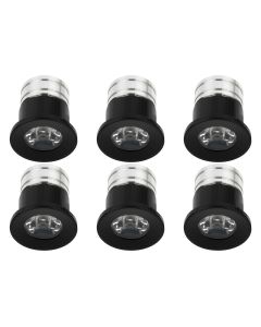 LED Veranda Spot Verlichting 6 Pack - 1W - Warm Wit 3000K - Inbouw - Rond - Mat Wit - Aluminium - Ø31mm