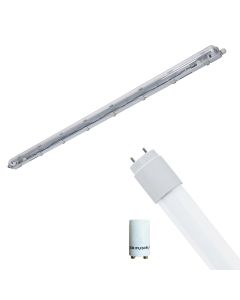 LED TL Armatuur met T8 Buis Incl. Starter - Aigi Dybolo - 60cm Enkel - 8W - Natuurlijk Wit 4200K - Beschermingsgraad IP20