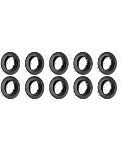 Spot Armatuur 10 Pack - GU10 Fitting - Inbouw Rond - Mat Zwart Aluminium - Kantelbaar Ø82mm