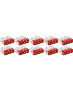 Lasklem Slim Set 10 Stuks - 2 Polig met Klemmetjes - Rood