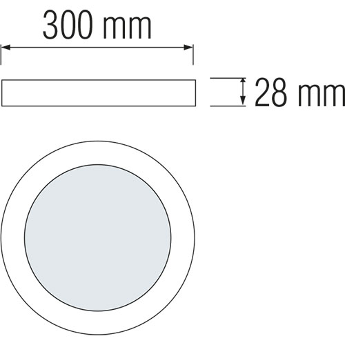 LED Panel - Ø30 Tageslicht 6400K - 28W Aufbau Rund - Mattweiß - Flimmerfreies