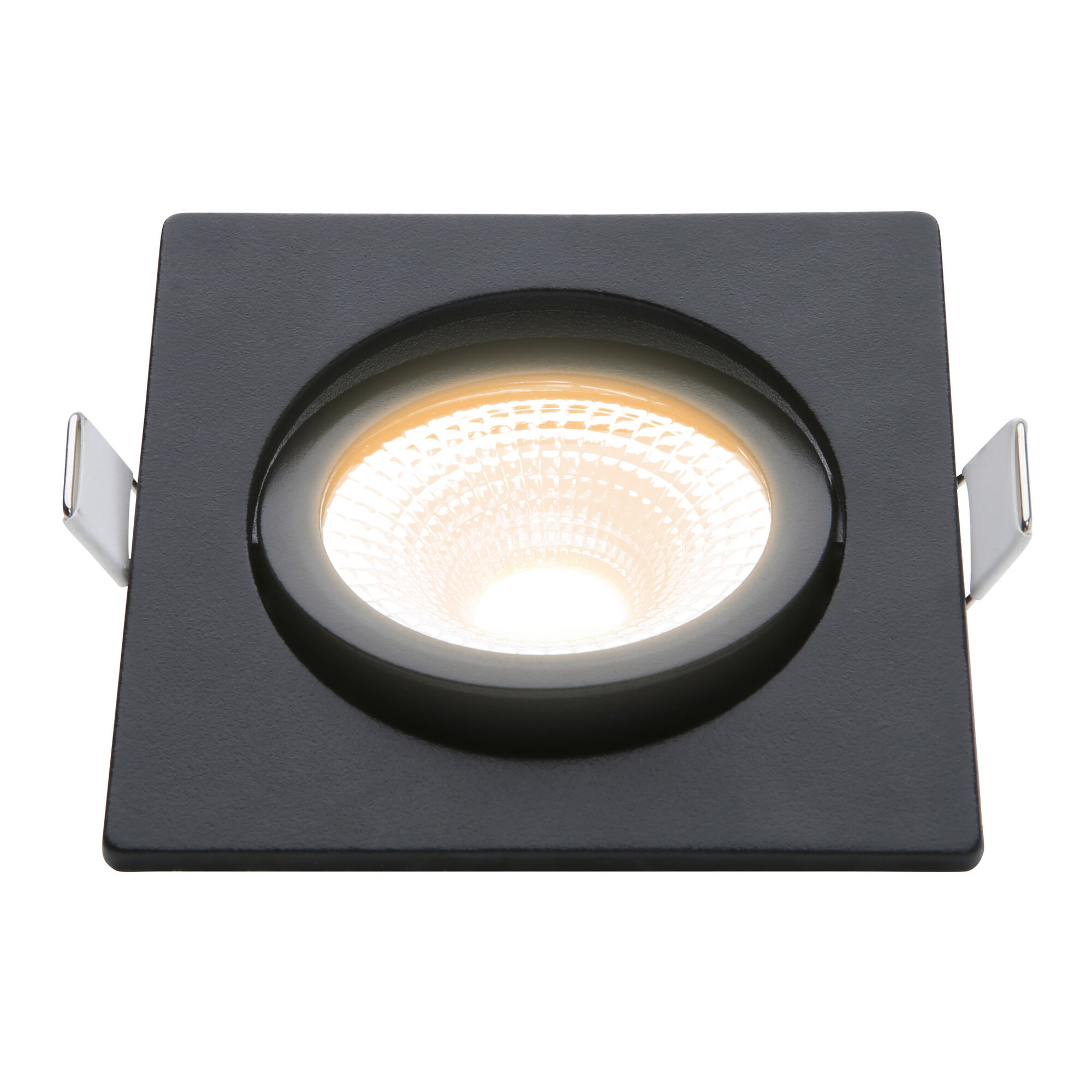 EcoDim - LED Spot - Einbauspot - ED-10026 - 5W - Wasserdicht IP54 - Dimmbar - Dim to Warm - Warmweiß 2000K-3000K - Mattschwarz - Aluminium - Quadrat - Schwenkbar