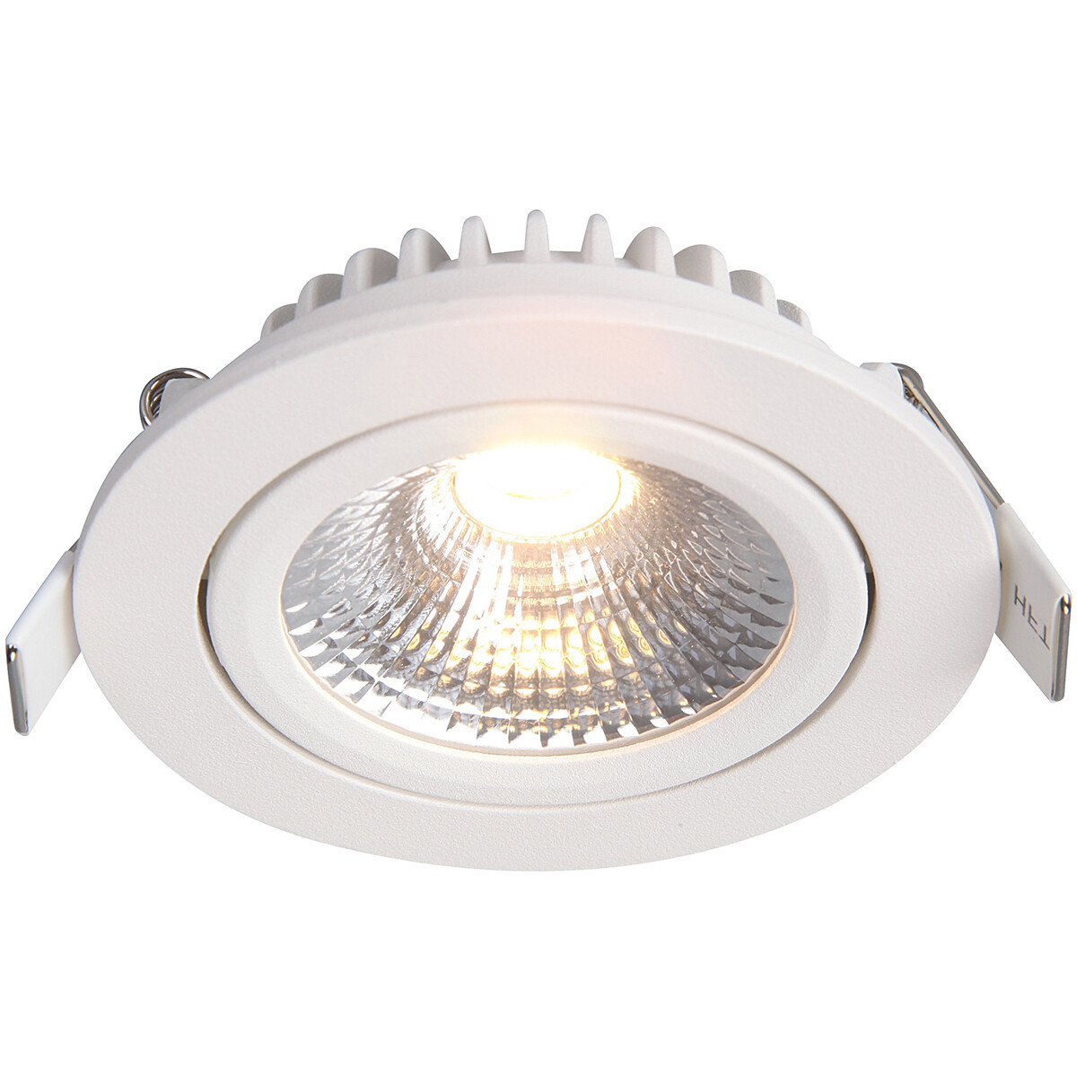 EcoDim - LED Spot - Einbauspot - ED-10028 - 5W - Wasserdicht IP54 - Dimmbar - Warmweiß 2700K - Mattweiß - Aluminium - Rund - Schwenkbar