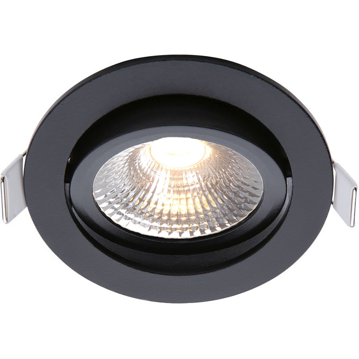 EcoDim - LED Spot - Einbauspot - ED-10029 - 5W - Wasserdicht IP54 - Dimmbar - Warmweiß 2700K - Mattschwarz - Aluminium - Rund - Schwenkbar