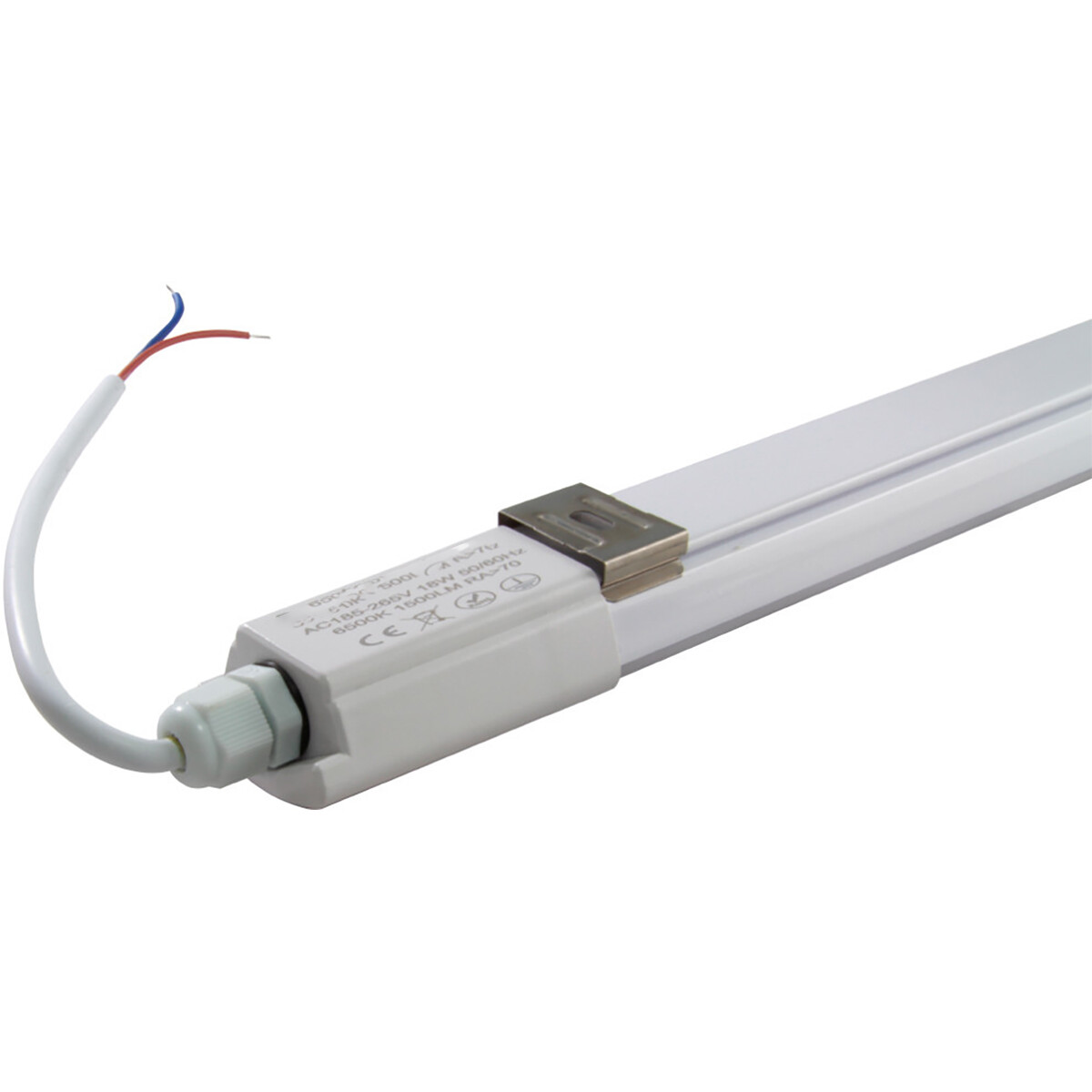 LED TL Feuchtraumleuchte - LED Balken - Prixa Blin - 36W - Wasserdicht IP65 - Kaltweiß 6500K - Kunststoff - 120cm