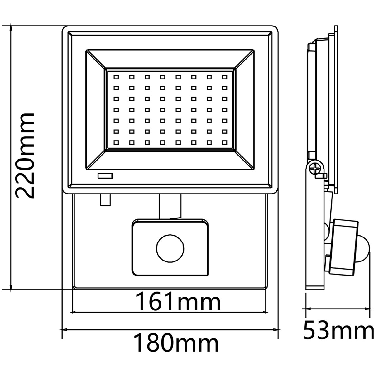 LED Scheinwerfer mit Sensor - Velvalux Glowlit - 50 Watt - Naturweiß 4000K - Wasserdicht IP65 - Flimmerfrei