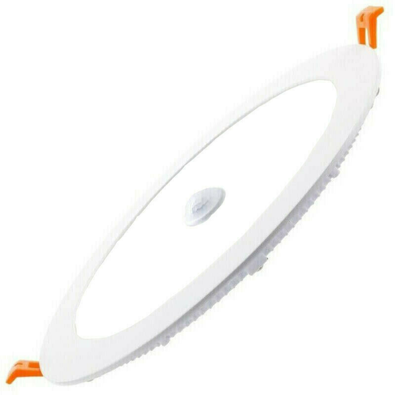 LED Downlight Slim - Facto Dury - PIR Bewegungssensor 360° + Tag und Nacht Sensor - 18W - Kaltweiß 5700K - Einbau - Rund - Mattweiß - OSRAM LEDs