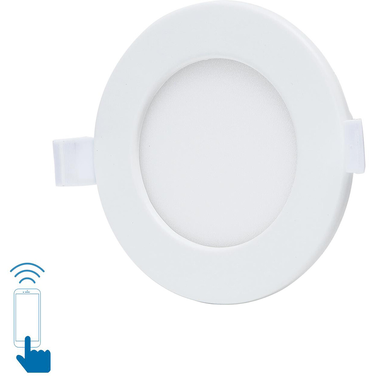 LED Downlight - Smart LED - Wifi LED - Aigi Zumba - 6W - Anpassbare Lichtfarbe - Einbau Rund - Mattweiß - Aluminium - Ø115mm