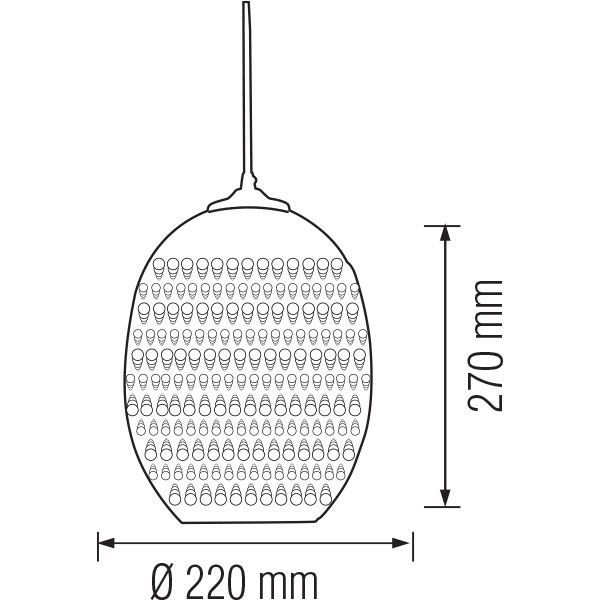 LED Hängelampe 3D - Quanta - Oval - Kupfer Glas - E27