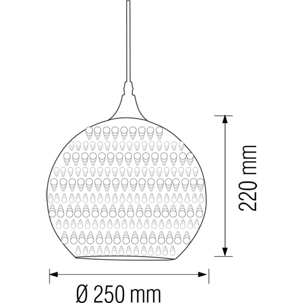 LED Hängelampe 3D - Quanta - Rund - Chrom Glas - E27