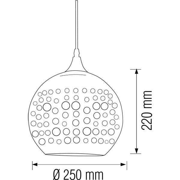 LED Hängelampe 3D - Radus - Rund - Chrom Glas - E27