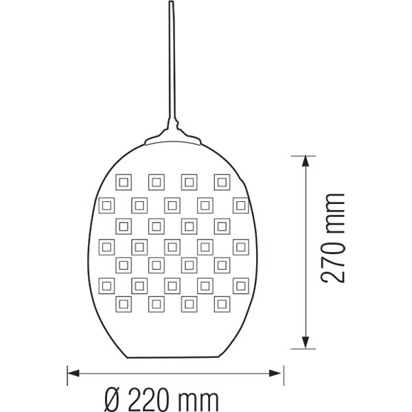 LED Hängelampe 3D - Spectra - Oval - Chrom Glas - E27