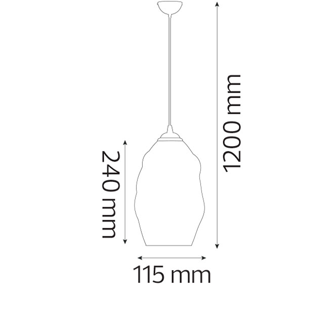 LED Hängelampe - Meteorum - Oval - Chrom Glas - E27