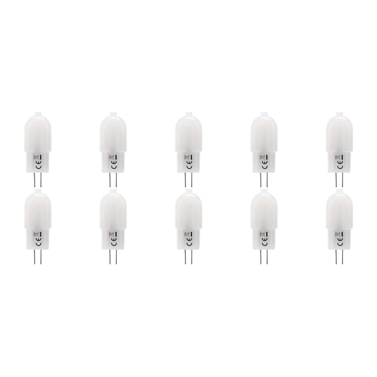 LED-Lampe 10er Pack - G4-Fassung - Dimmbar - 2W - Tageslicht 6000K - Milchig | Ersetzt 20W